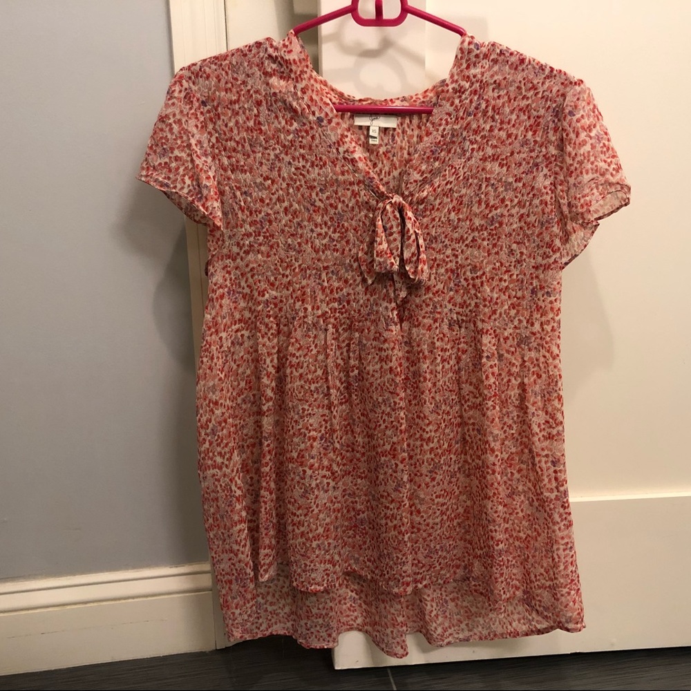🎉2X HP🎉 Joie Sheer Tie Flutter Sleeve Blouse